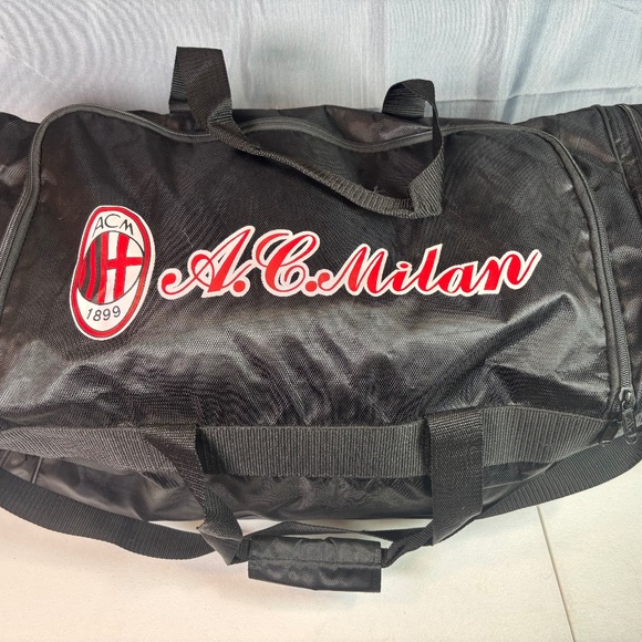 Adidas x AC Milan Black Duffel Bag | Soccer Club Travel / Gym Bag 1899 Logo - Picture 1 of 8